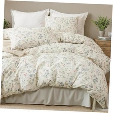 Vintage Style Floral Duvet Cover Soft 100 Cotton Chic Queen 03-garden Floral
