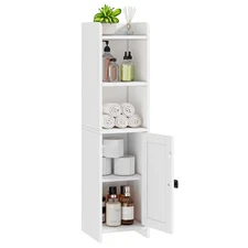 Small Bathroom Storage Cabinet Corner, Floor Cabinet with Adjustable Shelves, 