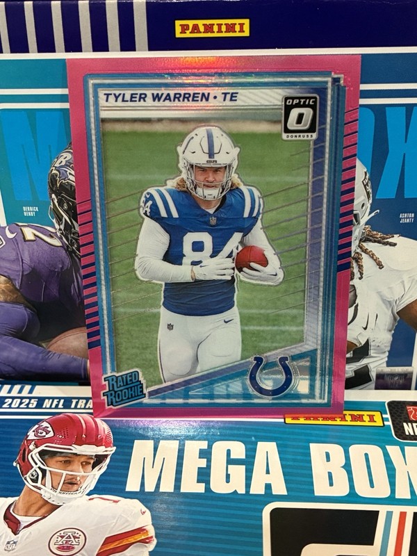 2025 Donruss Football Tyler Warren Optic Preview Pink Prizm Rated Rookie
