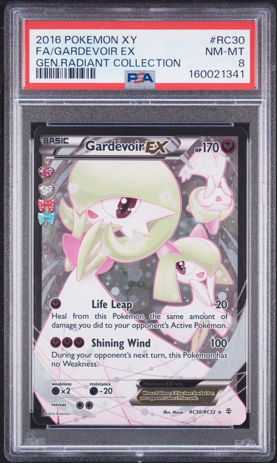 2016 POKEMON XY GENERATIONS RADIANT COLL #RC30 FULL ART/GARDEVOIR EX PSA 8