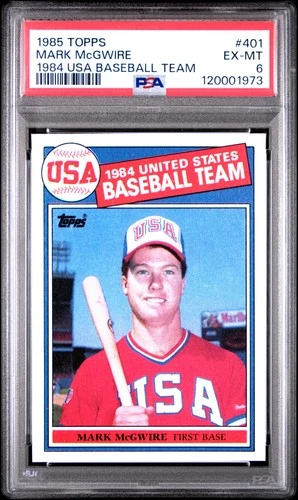1985 TOPPS 1984 USA BB TEAM #401 MARK MCGWIRE PSA 6