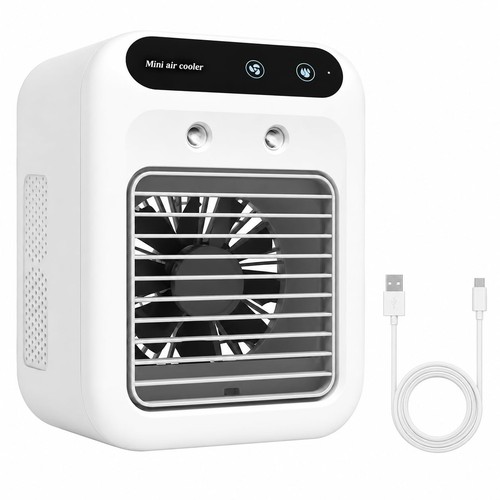 Portable Air Cooler, 3 in 1 Mini Air Cooler Fan with Water, 2 Fan Speeds & 2