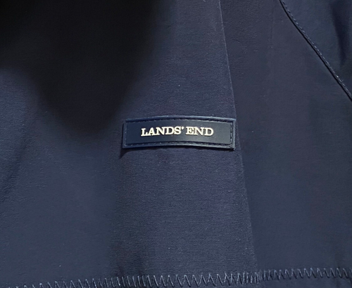 Lands End Mens Blue Size 4XL Fleece Lined Zip Front Squall Bomber Jacket Coat LN - Picture 3 of 11