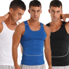 Men's Compression Sleeveless Tank Top Athletic Muscle Shirt Fitness Sports Vest