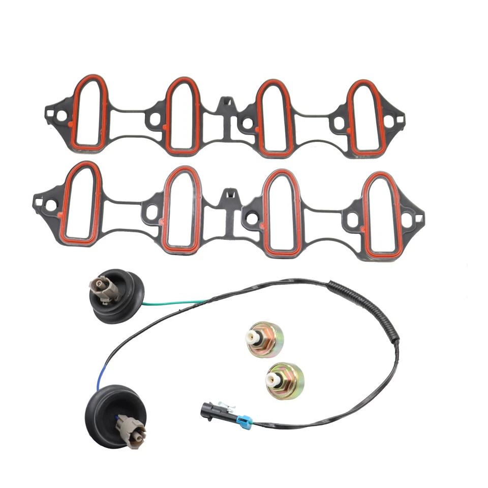 Knock Sensor With Harness Intake Manifold Gasket Set Kit For Chevrolet GM 5.3L Foto 2 de 4