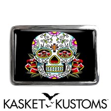 Day of the Dead Belt Buckle - Dia De Los Muertos Sugar Skull Belt Buckle - 55