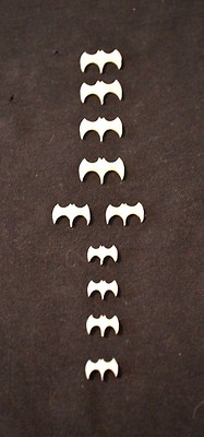 New Set of 10 White Pearl Bats Guitar Fret Inlays Electric Acoustic LP Strat