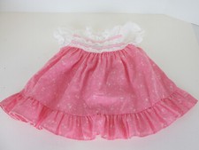 Vintage Sears Baby Girl Pink White Ruffle Lace Dress Size Small 6 months USA
