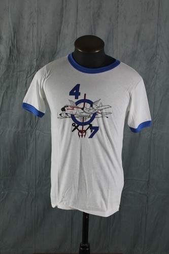 Camiseta gráfica vintage - 47th Air Squadron RCAF Ringer T - mediana para hombre - Imagen 1 de 7