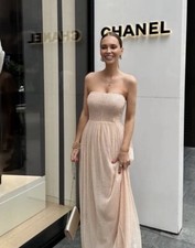 NEW ZARA SEQUIN KNIT DRESS PASTEL PINK  2142/071 Size S