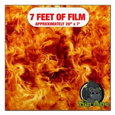 Hydrographic film Backdraft Flames Fire hydro dipping 7' x 20" hydro dip