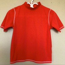 LANDS END Kids Orange UV Protection Sun Shirt - Medium - EUC