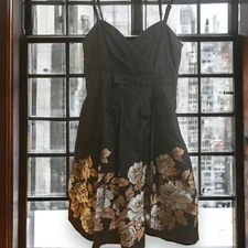 Black floral cocktail dress
