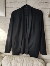 Alexander Wang Black Wool Blend Silk Lined Womens Blazer-size 6