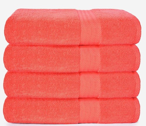 4 Pack Luxurious Jumbo Bath Towels Soft Absorbent Cotton 27x 55 Multicolor - Picture 17 of 18