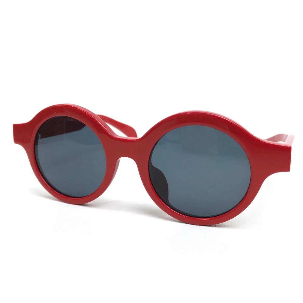 LUNETTES DE SOLEIL LOUIS VUITTON x SUPREME Z0989 17AW RONDES (ROUGE) INUTILISÉES plastique rouge