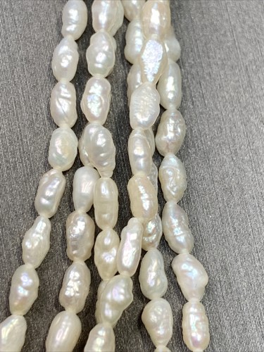Vintage white Freshwater rice pearl 6 Strand Wedding Necklace Bracelet Set 18” - Picture 4 of 11