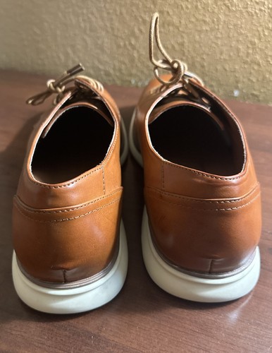 Zapatos informales de vestir con cordones Oxford Jousen Milan para hombre marrón crema AMY733 para hombre 15” - Imagen 8 de 24