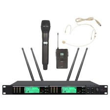 Dual Wireless Microphone Headset handheld true diversity uhf Microphone System