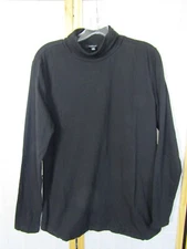 NIB Ambiance Black Turtle-Neck Long Sleeve Cotton/Spandex Top Blouse Women's 1x