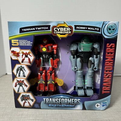 Transformers Hasbro EarthSpark Cyber-Combiner Terran Twitch and Robby Malto New