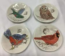 Sukey USA Decorative Trinket 3.75” Bird Plates Lot of 4 TAW230212/WWC
