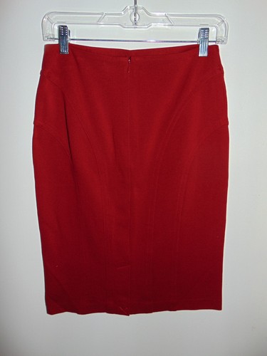 New w Tag Shape FX Skirt Women Red Casual Pencil Ponte Knit Rayon Blend 6 Petite - Picture 7 of 15
