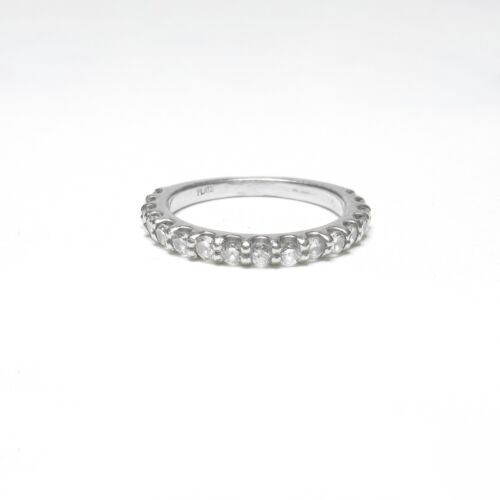 Estate Platinum 17 Round Brilliant Cut Diamond Band Style Ring 0.50 Cts - Picture 1 of 4