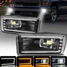 LED Fog Lights+DRL For 2007-2014 Chevy Silverado Suburban Avalanche Tahoe Lamps