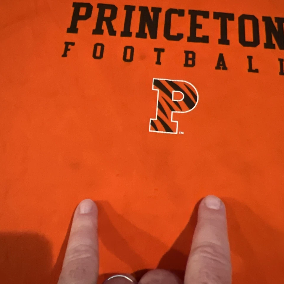 Camiseta sin mangas de colección emitida por el equipo de fútbol americano Princeton U Tigers '5%' camiseta deportiva mediana Foto 4 de 4