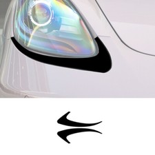 Glossy Piano Black Headlight Eyebrow Cover Trim For Porsche 718 Boxster Cayman