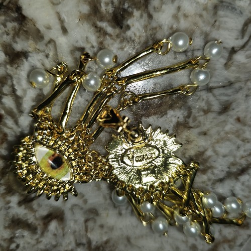 Schiaparelli Inspired Green Eye Monster Anatomy Dangle 2 Inch Long earrings - Picture 6 of 10