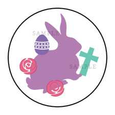 30 Easter Bunny stickers labels tags envelope seals party favors