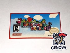 Super  Mario Advance Game Boy Advance Replacement Game Label Sticker