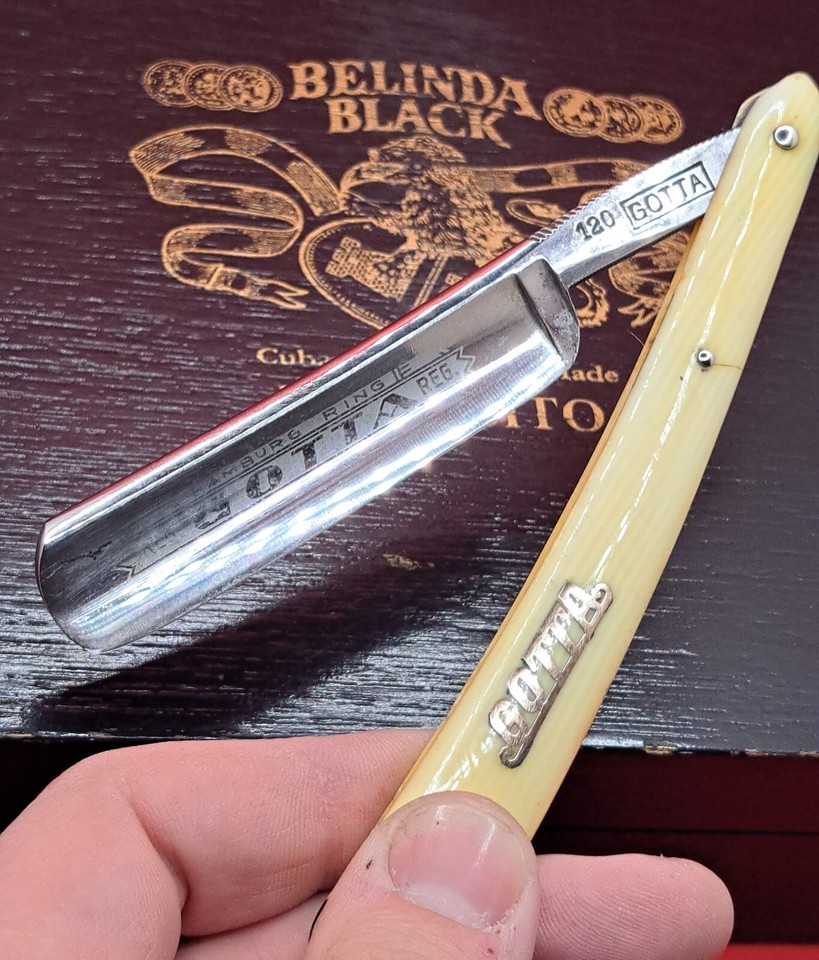 Vintage/Antique 3/4 GOTTA Straight Razor. Sheffield Steel. Shave ready ...