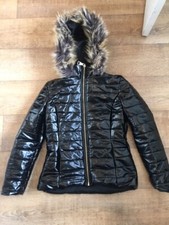 Ladies Puffer Jacket Size 12 Faux Fur Trim By Cameo Rose Brand New Very Warm