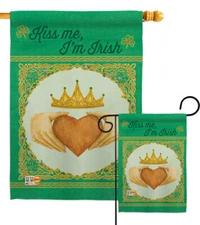 Kiss Me, I'm Irish -Garden Houe Yard Flag Banner