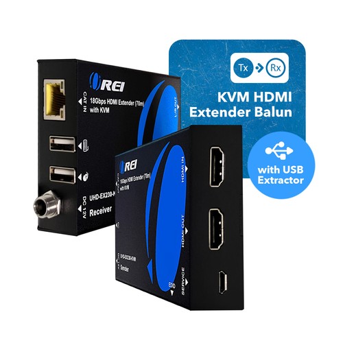 4K HDMI Extender über KVM & HDMI Loop-Out 4K@60Hz bis zu 230 Fuß (UHD-EX230-KVM) - Bild 2 von 10
