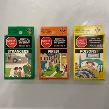 Safety Town Card Games Vintage Lot Of 3 Packs 1986 By Arrco