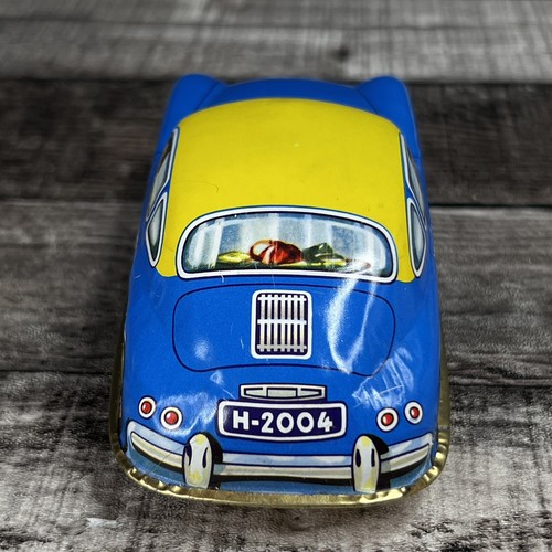 Vintage Joustra Porsche 356 H-2004 with Passengers Tin Toy Mini Car France - Picture 5 of 8