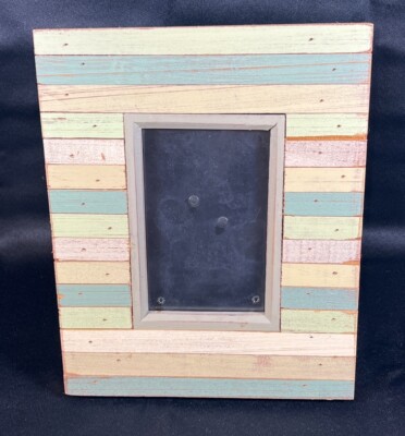 Rustic Colorful Wooden Picture Frames - Natural Solid Wood with Thick Borders