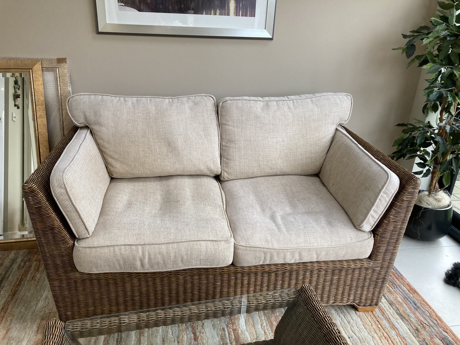 Wicker conservatory furniture set USED eBay