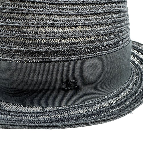 Auténtico sombrero de paja CHANEL CC talla: M negro abaca #36635420 - Imagen 7 de 12