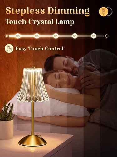 Stylish Cordless Bedside Lamps Set of 2 - Ideal Gifts for Women with Guarantee - 第 6/9 張圖片