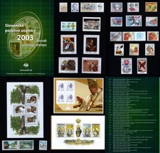 SLOVAQUIE MNH 2003 Année complète Nuef 26 timbres+3 Block Dossier Original Poste
