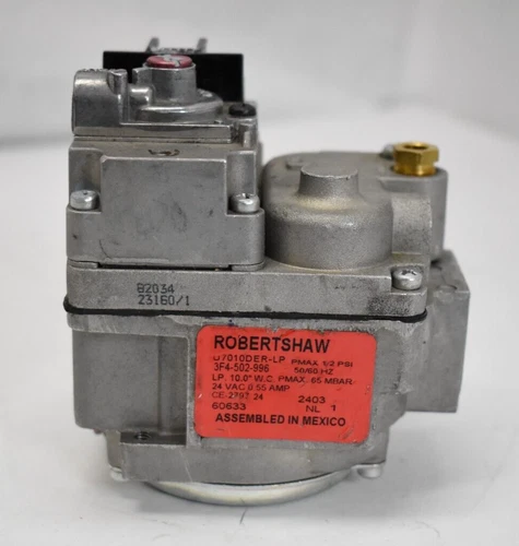 Robertshaw U7010DER-LP Natural Gas Valve 3F4-502-996 PMAX 1/2 PSI 50/60Hz