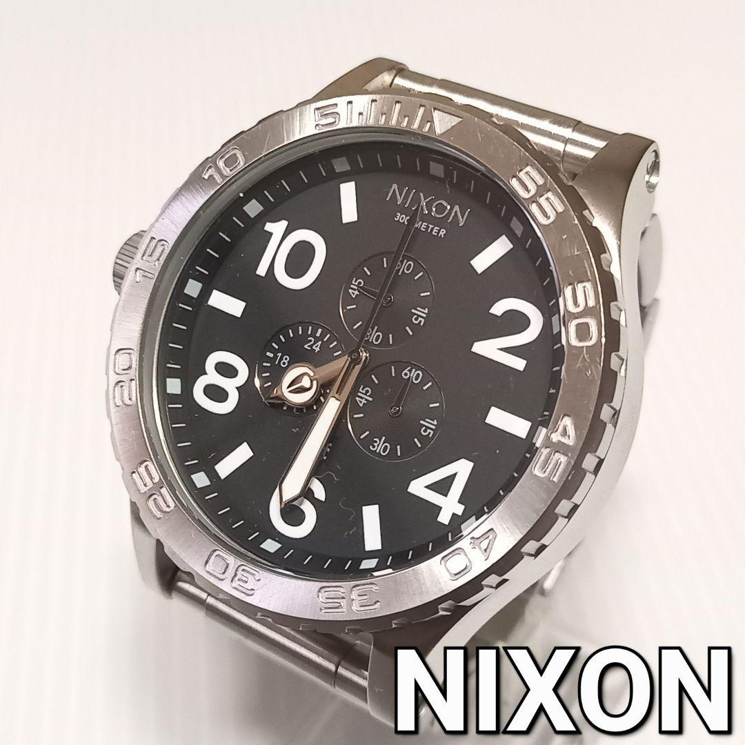 NIXON 51-30 中古品　箱付き NIXON 51-30 クロノグラフ マットシルバー 稼動中 中古品 希少品