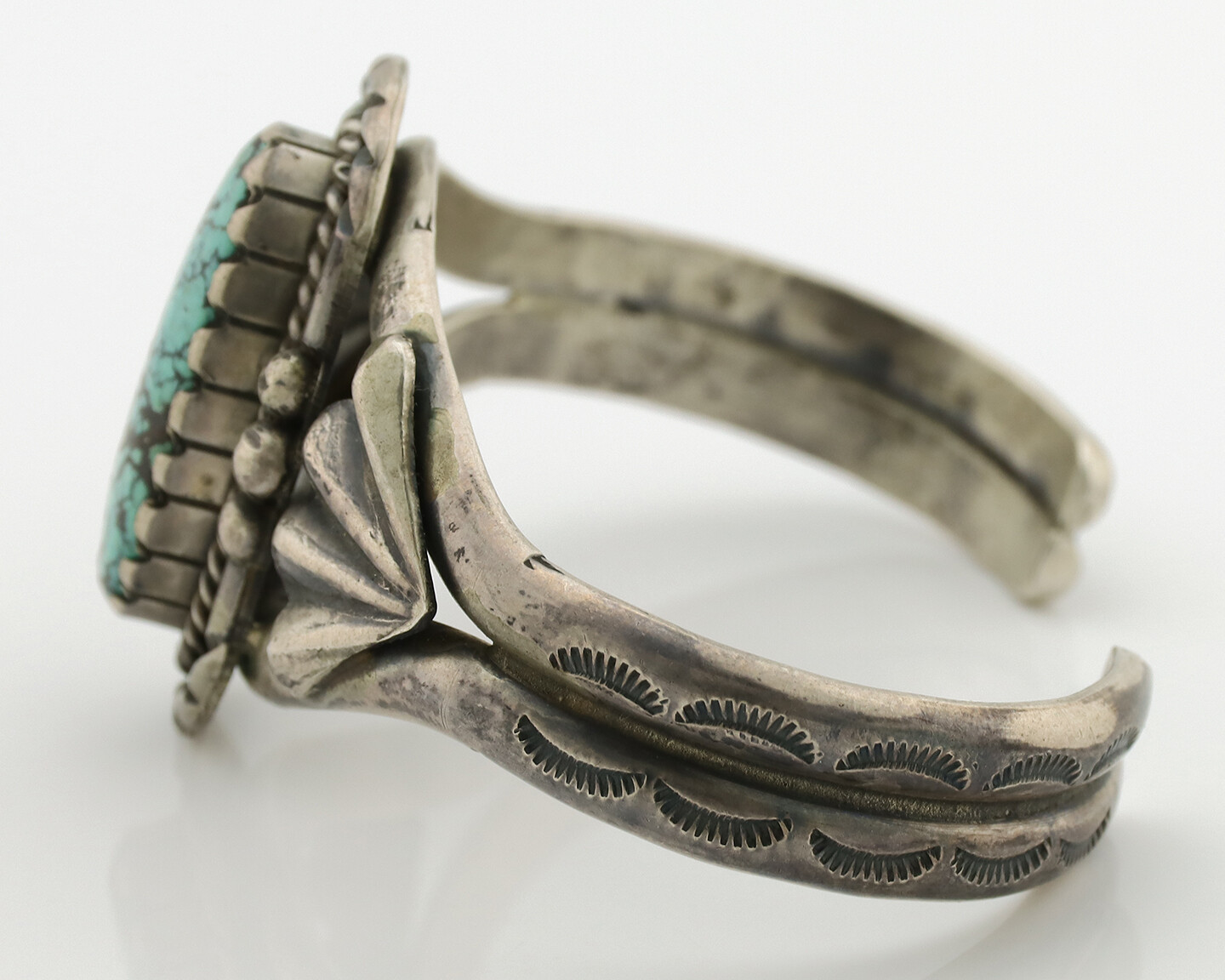 Women's Navajo Bracelet .925 Silver Turpens Pawn Vault Spiderweb Turquoise C80's