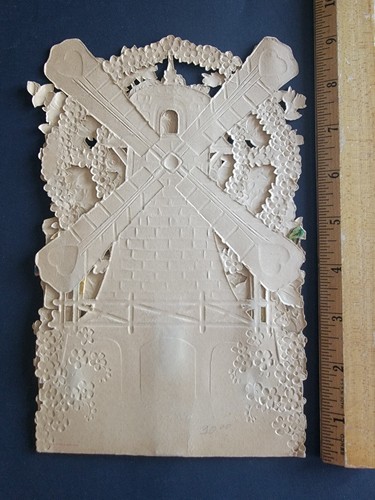 "To My Valentine" Windmill Vintage 1800's German Embossed-3D-Stand Up - Bild 2 von 4