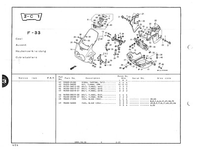 HONDA Parts Manual XRV750 Africa Twin 1990 1991 1992 Replacement